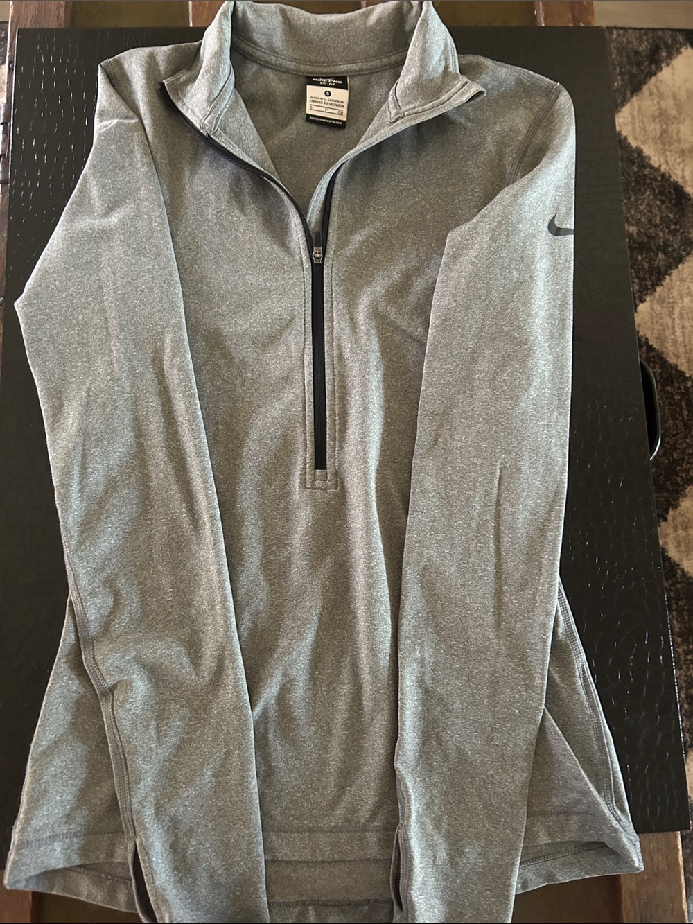 Nike Heather Gray Half-Zip Performance Pullover